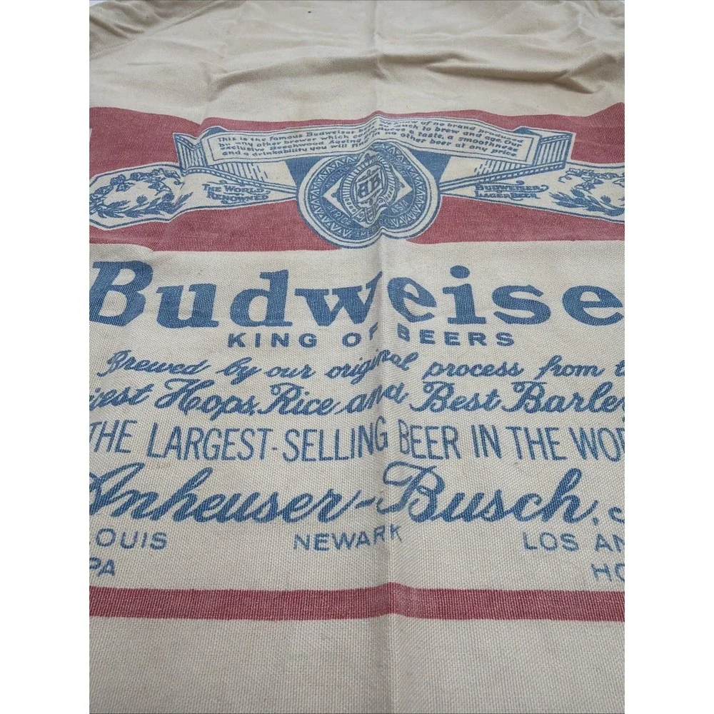 Vintage 70's Budweiser Advertising Apron Ocean House Laguna Beach Cal. USA